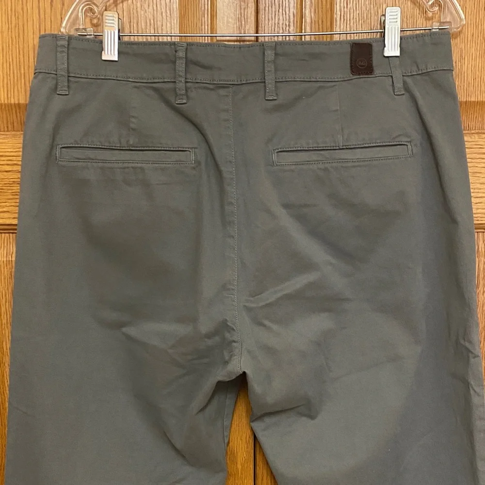 AG Adriano Goldschmied Mens 34 Slate Khaki Chino Tailored Trouser Pants